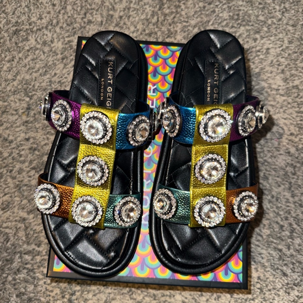 Kurt Geiger Multicolor Sandals with Crystal Embellishments
